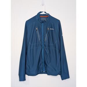 Eddie Bauer Motion Men Activewear Full Zip Blue Jacket Size Medium